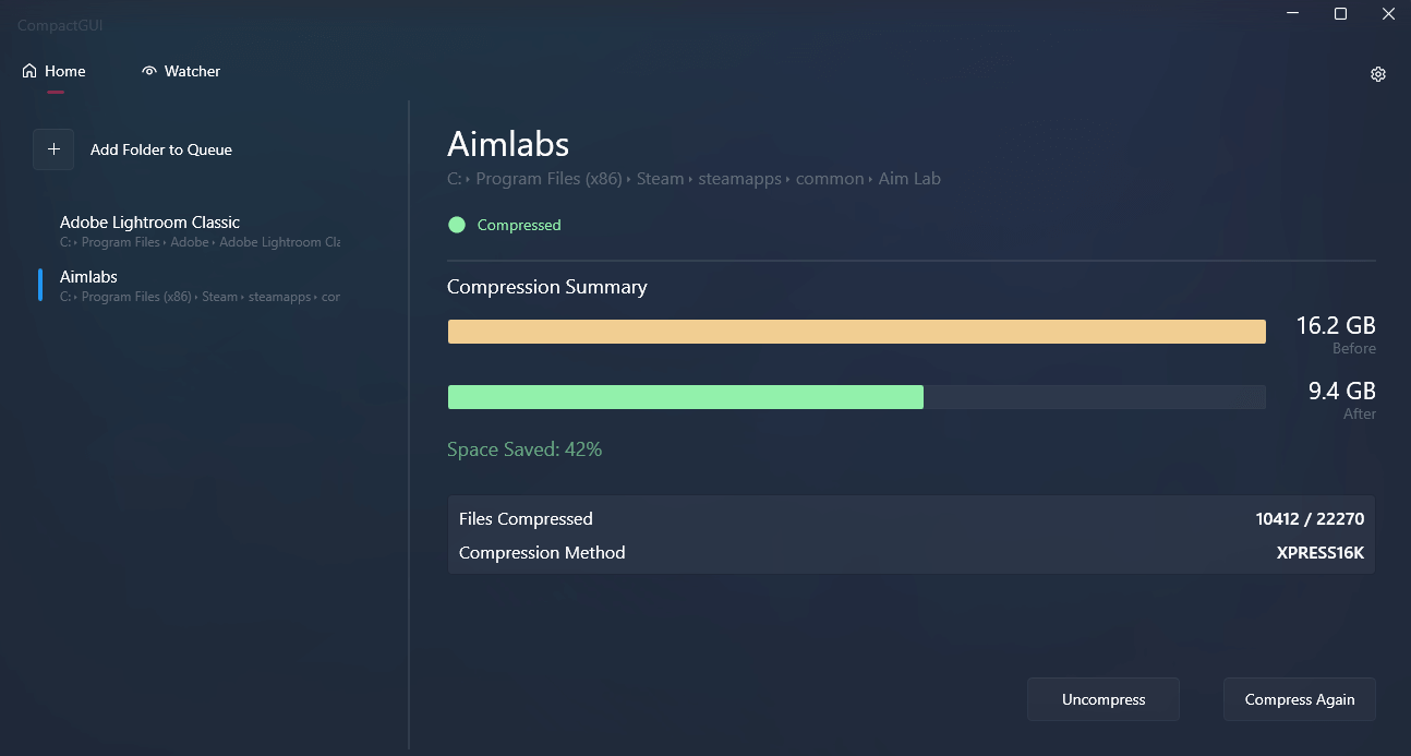 Aimlabs Compression Results